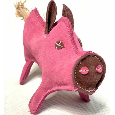 PafDog Prasátko Pinky z kůže a juty 28 cm