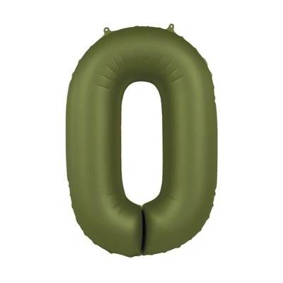 Růžička Balónik fóliový číslo 0 Olivovo zelená, matný 86 cm