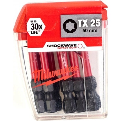 Milwaukee sada bitov Shockwave TX25 50 mm 10 ks
