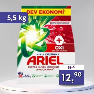 Ariel Oxi+ prací prášok biele 5,5 kg