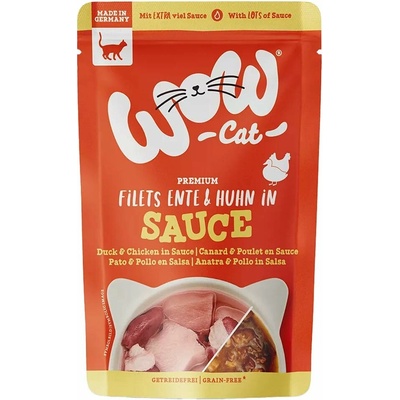WOW Cat Sauce Kachna s kuřecím Adult 85 g
