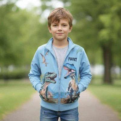 Kugo ZM8850 světle modrá s dinosaury