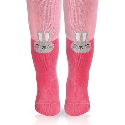 Wola Vzorované pančuchy pre dievčatá ZAJAČIK ružové pink