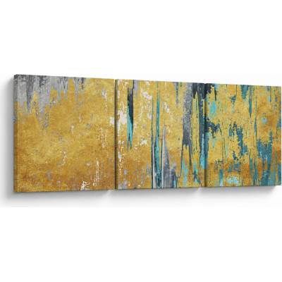 Obraz - Zlatý design, třídílný 90x30 cm