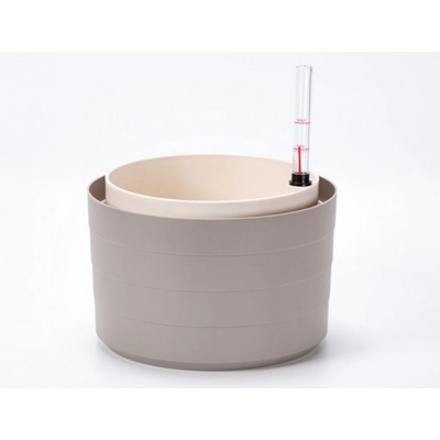 Plastia Samozavlažovací květináč Berberis 30 cm bez závěsu taupe/slonová kost