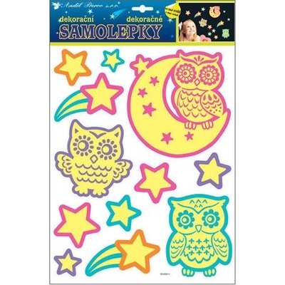 Dětské samolepky na zeď svítící sovy ve tmě 10210 Pokojová samolepicí dekorace pro děti Room Decor (35 x 28 cm) – Hledejceny.cz