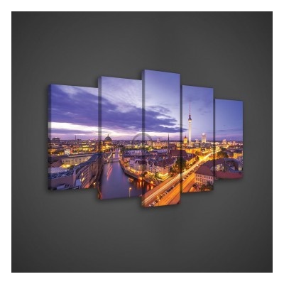 Obraz na plátne viacdielny - OB3553 - Nočné mesto 100cm x 60cm - S17