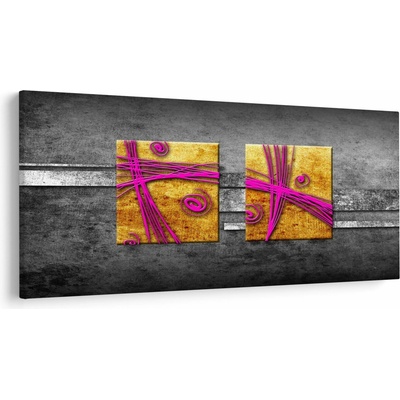 Obraz farebných štvorcov na čiernom pozadí, jednodielne 250x125 cm