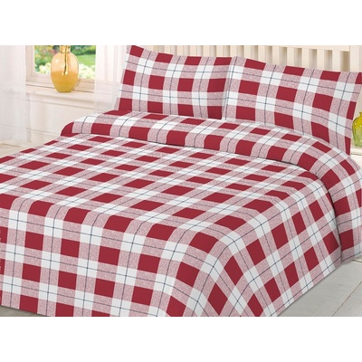 Gipetex Natural Dream Talianská obliečka bavlna LUX Scozzese Rosso 140x220 70x90