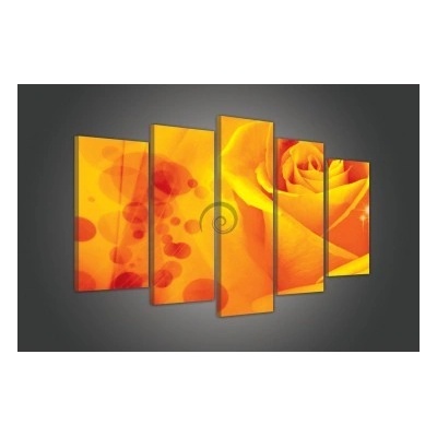 Obraz na plátne viacdielny - OB3516 - Oranžová ruža 100cm x 60cm - S17