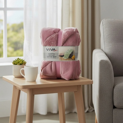 Avax deka z mikrovlákna beránek jednobarevná starorůžová 150x200