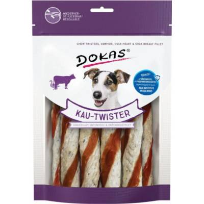 Dokas Chew Twister Hovězí kůže Kachní srdce a kachní prsa 200 g