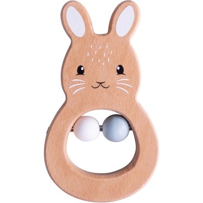 Bigjigs Toys Drevené hrkálka Králíček