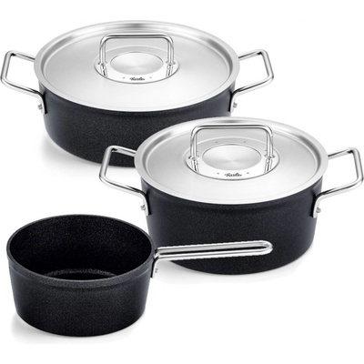 Fissler Súprava hrncov ADAMANT čierna hliník 3 ks