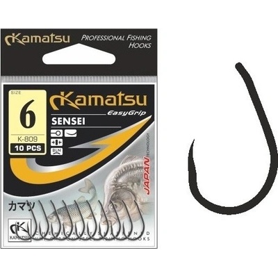 Kamatsu SENSEI CARP BLNO čierny nikel s očkom bez protihrotu veľ.4 10 ks