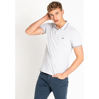 LEE pánská polokošile L61ARL03 Pique polo Sharp grey Mele