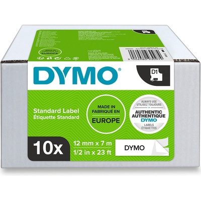 Dymo D1 - originální polyesterová páska - 12 mm × 7 m, černo-bílá, 10 ks 2093097
