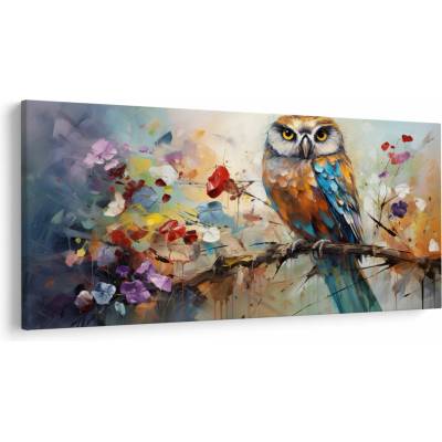 Obraz - Maľovaná sova, jednodielne 200x100 cm