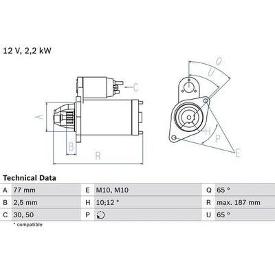BOSCH STARTER 0 986 022 720
