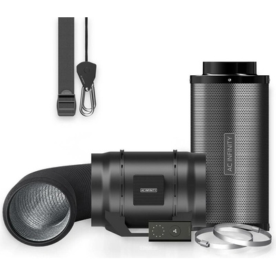 AC Infinity Air Filtration Kit 200 mm Inline Fan with Speed Controller Carbon Filter & Ducting Combo