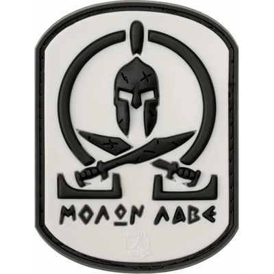 Gumová nášivka Jackets to Go Molon Labe - biela-čierna