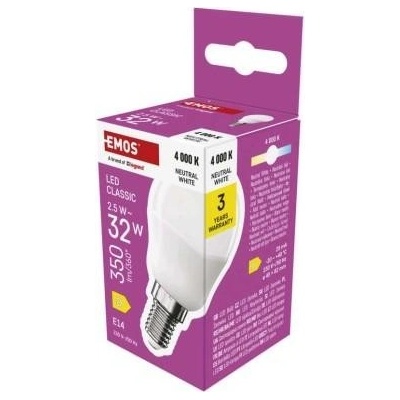 Emos LED žárovka Classic Mini Globe E14 2,5 W 32 W 350 lm neutrální bílá ZQ1D13