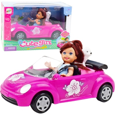 Lean Toys Mini autíčko pro panenku Kabriolet Sada se psem