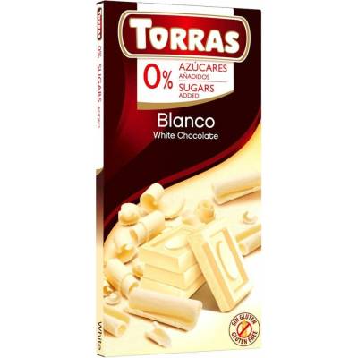 Torras Bezlepková biela čokoláda bez pridaného cukru 75 g