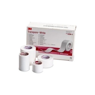 3M Transpore white fixační náplast z porézní netkané textilie 2,5 cm x 9,15 m 12 ks