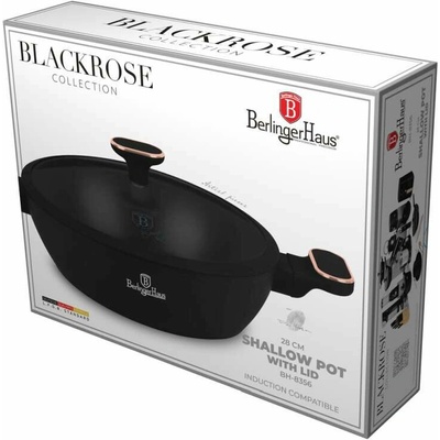 BERLINGERHAUS Pánev hluboká s titanovým povrchem a poklicí 28 cm Black Rose Collection BH-8356