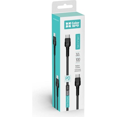 ColorWay CW-CBPDCC047-BK USB Type-C - Type-C, 1m