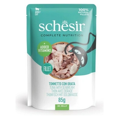 SCHESIR Jelly Adult Tuniak a Pražma v želé pre mačky 85 g