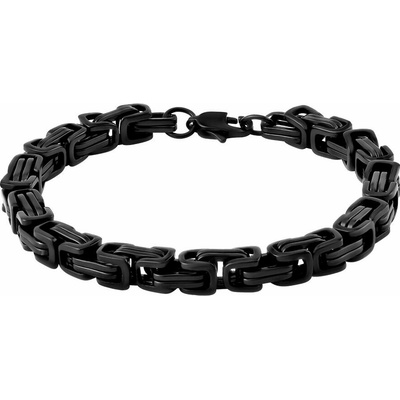SILVEGO Náramek Byzantine chirurgické oceli černý 6 mm KMM202937B