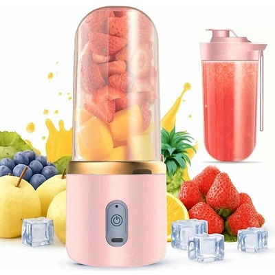 Prenosný smoothie blender USB 400 ml ružový