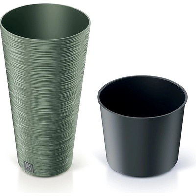 Prosperplast Květináč FURU SLIM 25 cm zemitě zelený