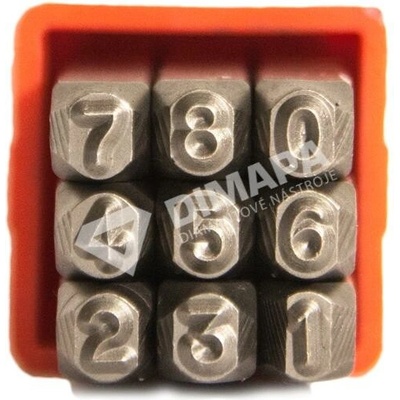 REVERZNÉ / NEGATÍVNE ručné razidlá - Číslice zrkadlové Variant: 6 mm