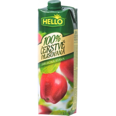 Hello 100% čerstvě vylisovaná jablečná šťáva 1 l