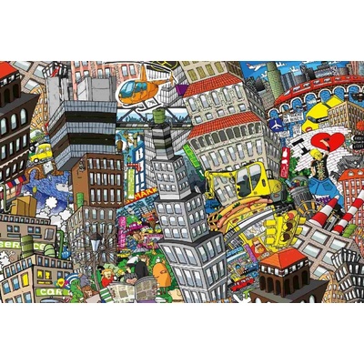 Dimex MS-5-1413 Vliesová fototapeta Město Cartoon rozměry 375 x 250 cm