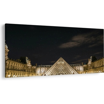Obraz - Louvre v noci, jednodílný 200x100 cm