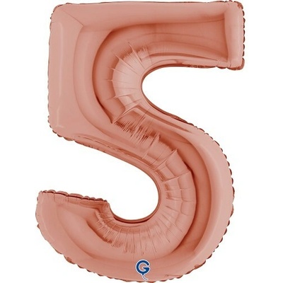 GRABO fóliový balónek ČÍSLICE ROSEGOLD 5 102cm,40 nafukovací