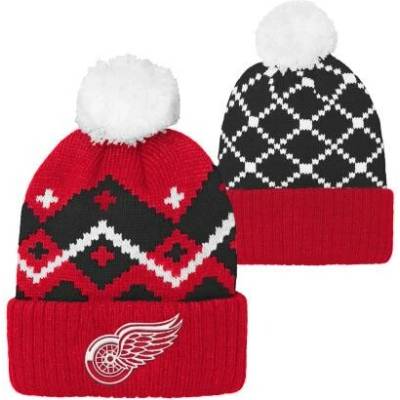 Outerstuff Detská zimná čiapka Detroit Red Wings NHL Patchwork Cuffed Knit