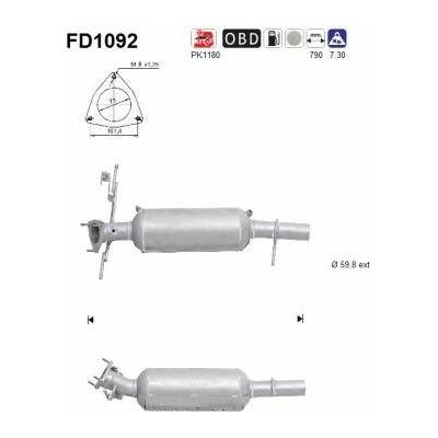 Filter sadzí pevných častíc výfukového systému AS FD1092