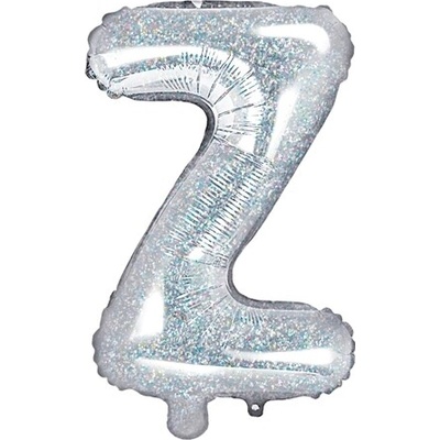 PartyDeco Balonek fóliový písmeno Z holografický stříbrný, 35 cm