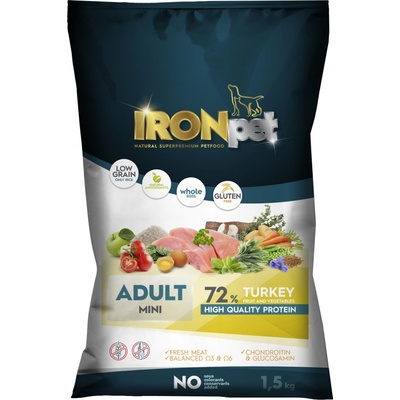 IRONpet Dog Adult Mini Turkey Krůta 1,5 kg