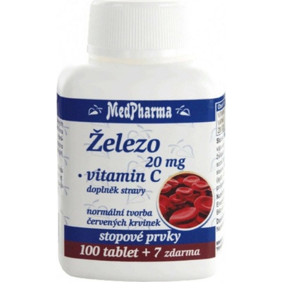 MedPharma Železo 20 mg + Vit. C 100+7 tabliet