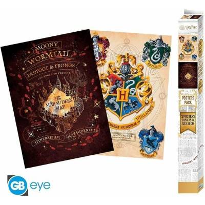 Harry Potter Set plakátů - Bradavický znak + Pobertův plánek 2 ks, ABYDCO731
