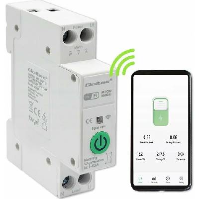 Qoltec 63A Wi-Fi relé na DIN lištu s elektromerom | TUYA | SMART LIFE