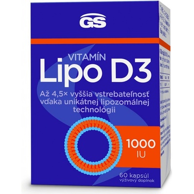 GS Vitamín Lipo D3 1000 IU 3 × 60 kapsúl