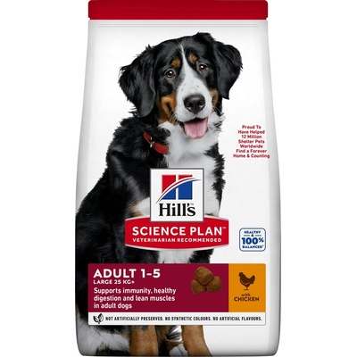 Hill's Science Plan granule pro dospělé psy velkých plemen s kuřecím 18 kg – Hledejceny.cz