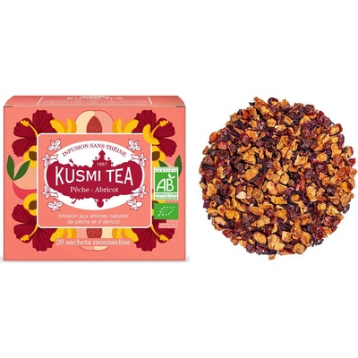 Kusmi Tea Bio ovocný čaj s broskyňou a marhuľou 20 mušelínových vrecúšok